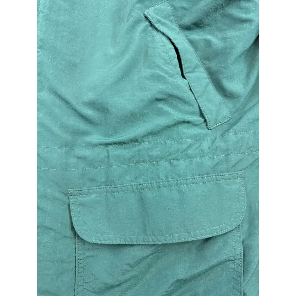 Vintage 1990s J.Crew Made in‎ USA Insulated Green Fleece-Lined Winter Coat XL